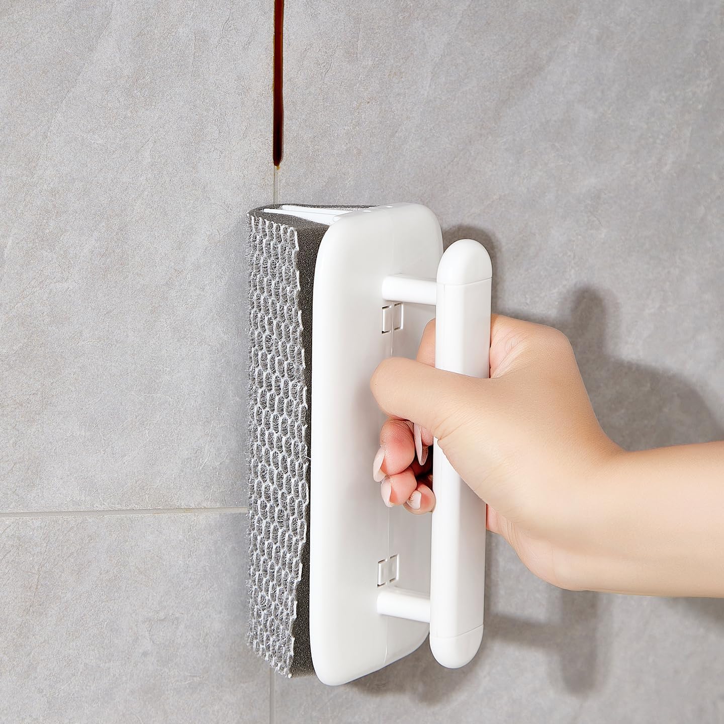 120 Pieces Handheld Crevice Cleaners (Scrubber for Laundry – Floor – Home. Foldable Crack Cleaning Brush – White)