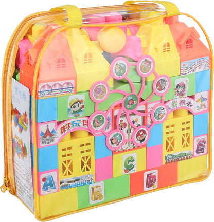 Plastic Building Blocks Castle Set of 68 Pieces for Kids – Educational and Creative Construction Toy for Boys and Girls, Ideal for STEM Learning, Motor Skill Development, and Fun Playtime