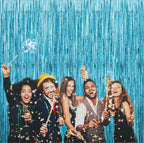 144 Pieces 2 Pack 1x2M Pink Metallic Foil Tinsel Fringe Curtain Backdrop - Perfects for Birthday (Wedding – Bachelorette – Anniversary Party Decorations - Shiny Decorative Curtain for Events & Celebrations)
