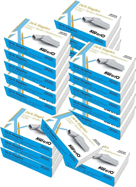 Fitto 26/6 Stapler Pins, 1mm Thick, Durable & Reliable, 20 Packs Box – Heavy-Duty Office Supplies for Standard & Heavy Paperwork, High Capacity, Smooth Staples for 26/6, Ideal for Home & Office Use