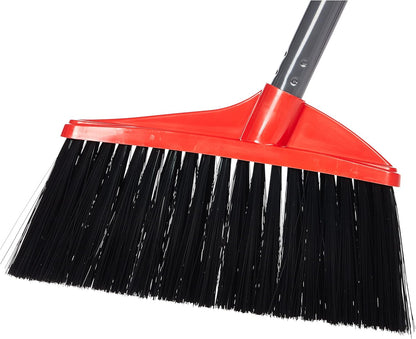 Broom and Dustpan Set - Heavy Duty Metal Handle, Upright Stand, Long Handle for Easy Sweeping, Compact Design for Home, Office, and Kitchen, Indoor & Outdoor Cleaning Supplies