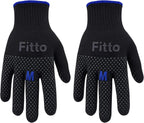 240 Pieces Black Gloves with Textured Grip and Blue Accent for Gardening and Work