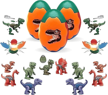 3 Pieces Dinosaur Surprise Eggs with 3 Take Apart Dinosaur and Screw Drivers