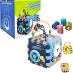 60 Pieces Interactive Toddler Cube Toys with Music (Lights – Shape Sorting – Gears – and Noise Makers - Motor Skills Development Toy for Kids)