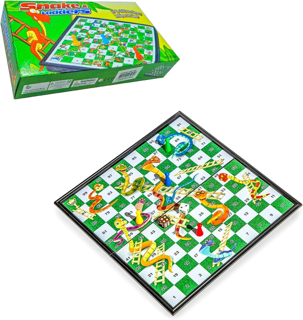 120 Pieces Snake and Ladder Board Games for Family Fun & Entertainment (Classic Educational Game for Kids & Adults)