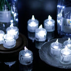 96 Pieces 12 Pieces Flameless Tea Light Candles Battery Operated Cool White LED Decorative Safety Candles for Home (Wedding – Events)