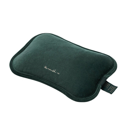 Eco-Friendly Electric Hot Water Bottle - Dark Green Fabric-Covered