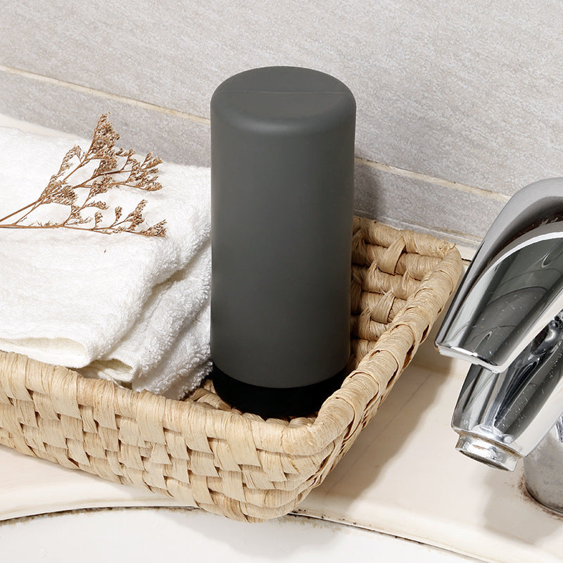 Eco-Friendly Refillable Liquid Soap Dispenser - Sustainable Gray Silicone Design