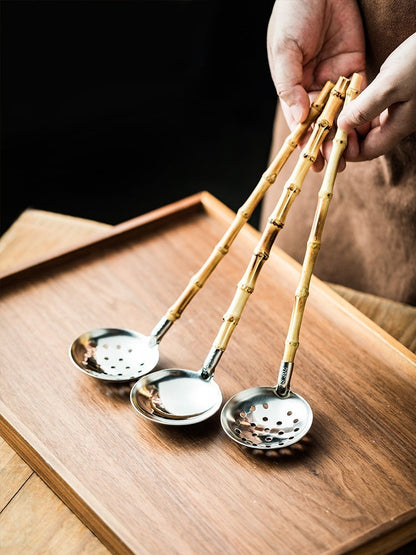 Eco-Friendly Stainless Steel & Bamboo Ladles - Sustainable Kitchen Utensils
