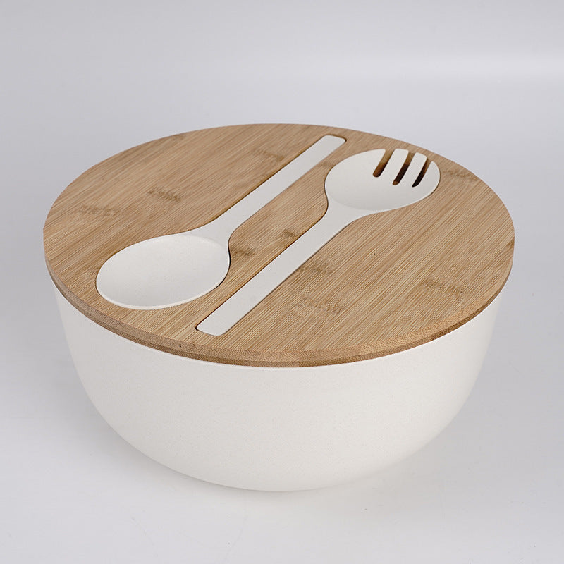 Eco-Friendly Bamboo Bowl Set with Lid and Utensils