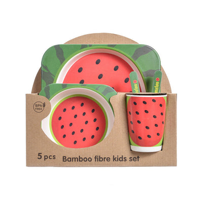 Bamboo Fibre Kids Dinnerware Set - Eco-Friendly Crocodile Design