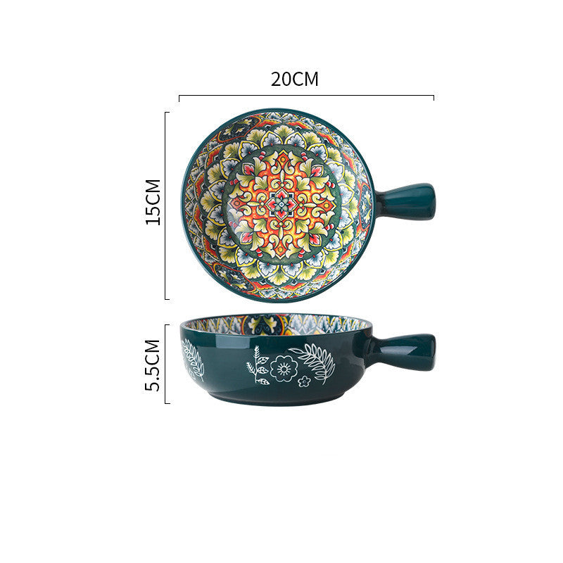 Multicolored Ceramic Bowls with Handles for Eco-Friendly Dining