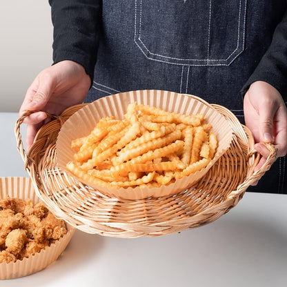 Eco-Friendly Air Fryer Paper Liners - Unbleached, Biodegradable, Round