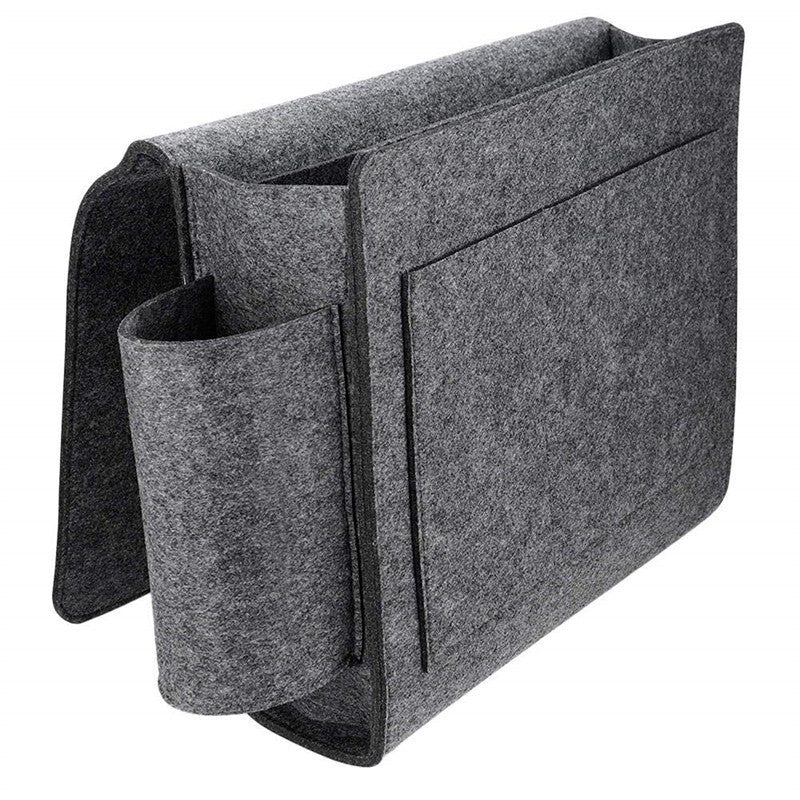 Gray Felt Storage Caddy Organizer - Eco-Friendly, Multi-Pocket Design