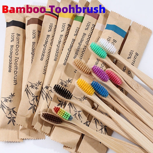 Eco-Friendly Bamboo Toothbrush with Biodegradable Handle