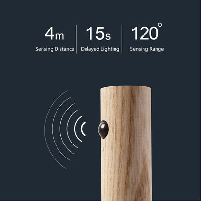 Eco-Friendly Wall-Mounted Night Light with Wood Finish