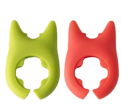 Eco-Friendly Silicone Cat Pot Lid Lifter - Green & Red