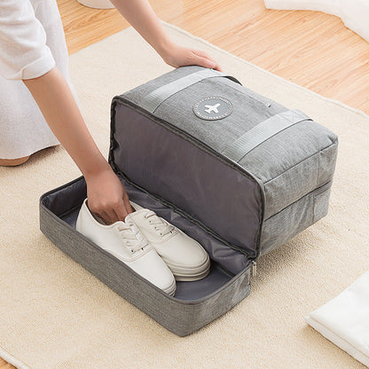 Gray Eco-Friendly Travel Shoe Bag for Sustainable Storage