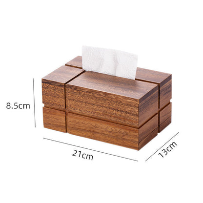 Natural Wood Tissue Box Cover - Eco-Friendly Home Accessory