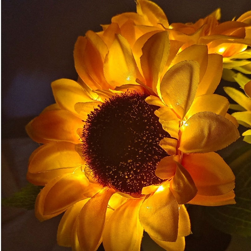LED Flower Lamp - Eco-Friendly Ambient Lighting with Yellow Flowers