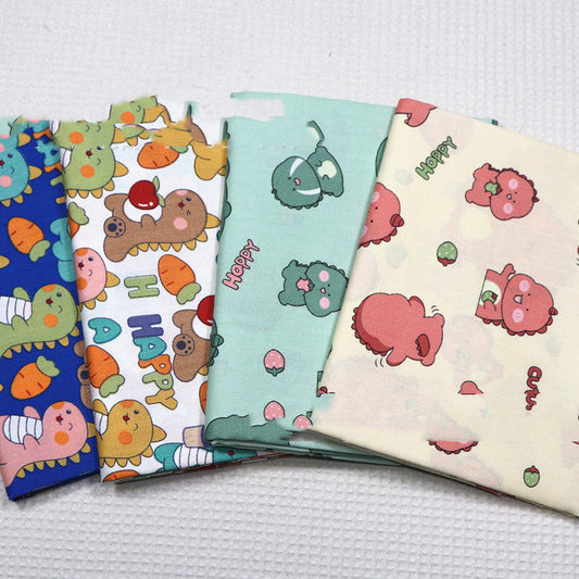 Multicolored reusable cloth wipes with cartoon patterns