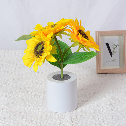 LED Flower Lamp - Eco-Friendly Ambient Lighting with Yellow Flowers
