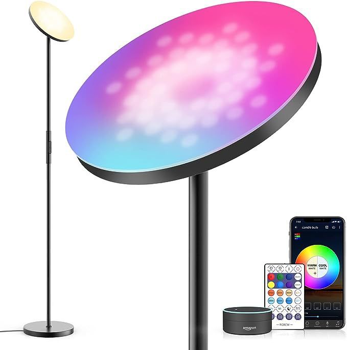 Energy-Efficient Multicolor LED Floor Lamp with Adjustable Angles