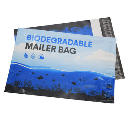 Eco-Friendly Biodegradable Mailer Bag - Blue Rectangular Shipping Solution
