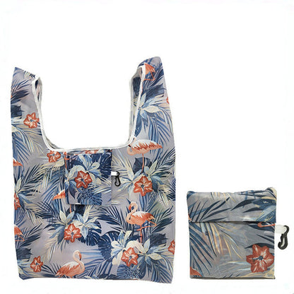 Eco-Friendly Reusable Shopping Bag - Multicolored Floral Pattern