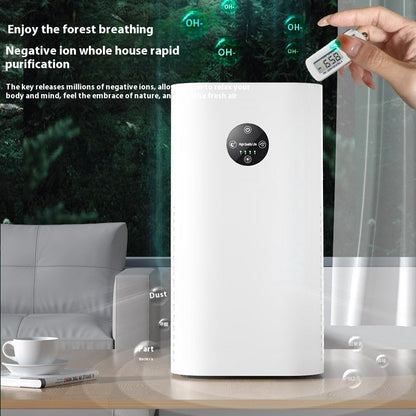 Cylindrical White Air Purifier with Negative Ion Technology