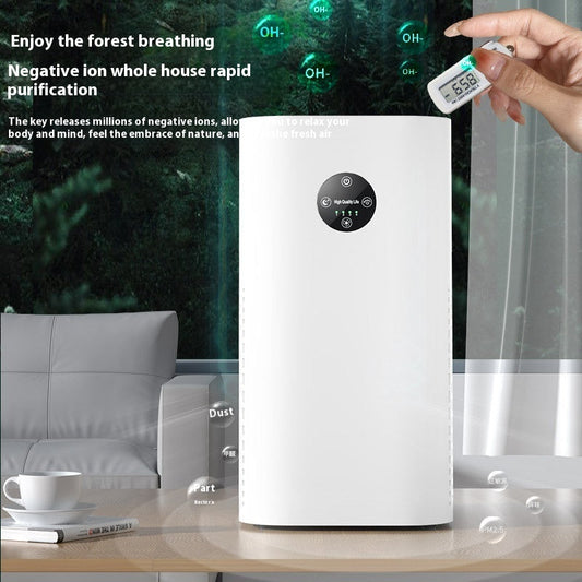 Cylindrical White Air Purifier with Negative Ion Technology