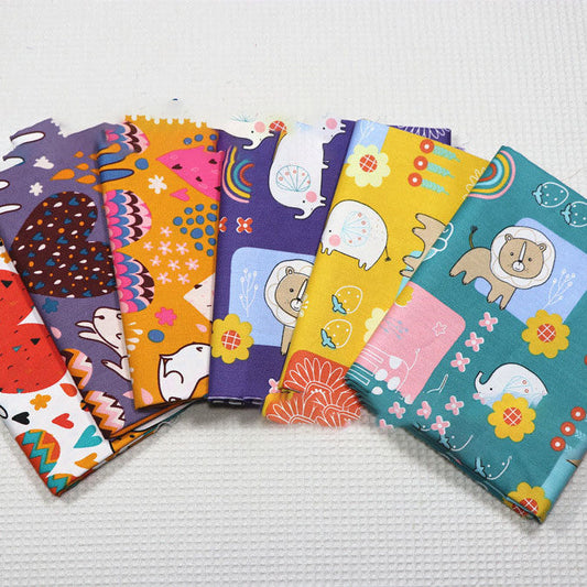 Multicolored reusable cloth napkins with animal designs