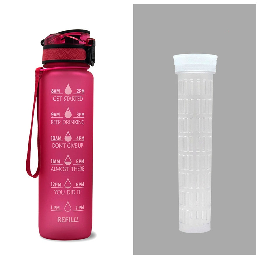 Gradient BPA-Free Water Bottle with Time Markers
