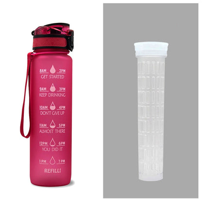 Gradient BPA-Free Water Bottle with Time Markers