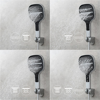 Eco-Friendly Water-Saving Showerhead - Black & Silver Square Design