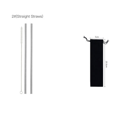 Iridescent Rainbow Stainless Steel Reusable Straws - Eco-Friendly Drinking Solution