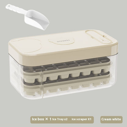 Eco-Friendly Ice Cube Tray and Storage Box Set - Green Lid, Reusable, Sustainable