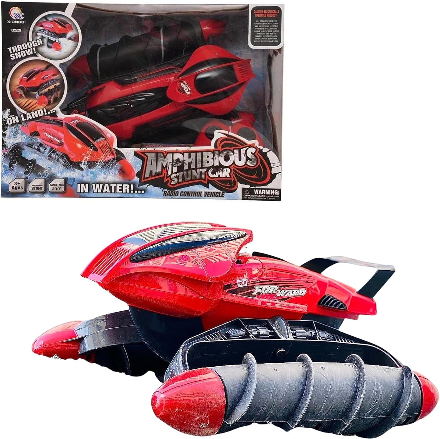 Remote Control Water and Amphibious Tank 1:10 with Unique Rotating Drill Tires Suitable For All Terrain