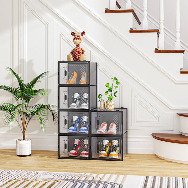 Modular Shoe Storage Box - Transparent & Stackable for Space-Saving Organization