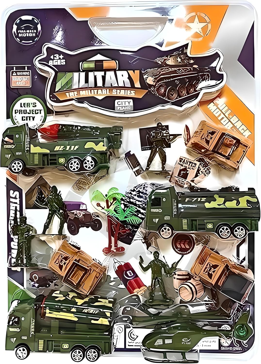 96 Pieces Premium Military Toy Sets for Kids - Includes Soldiers (Trucks – Rocket Launchers – Infantry Carrier – and Helicopter - Durable Plastic Army Playset)
