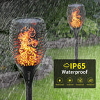 96 Pieces Solar Torch Lights (Waterproof Dancing Flames Torches – Outdoor Garden Lights for Yard – Patio – Pathway & Backyard – 4-Pack – Energy-Efficient LED Solar Lights for Lawn – Landscaping & Decor)
