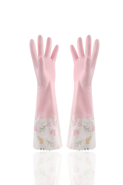 Eco-Friendly Reusable Dishwashing Gloves - Light Green, Durable, Biodegradable
