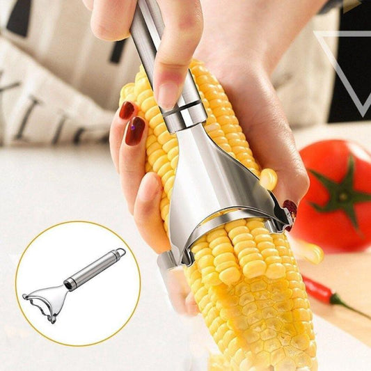 Stainless Steel Corn Peeler with Cylindrical Handle