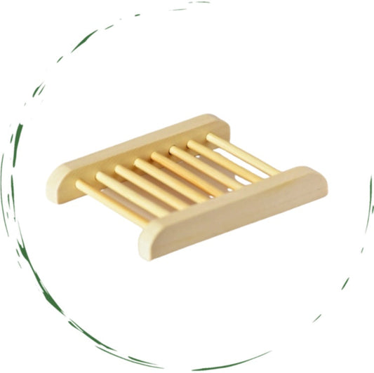Eco-Friendly Bamboo Soap Dish with Slatted Design