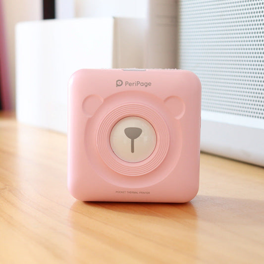 Pink Inkless Pocket Thermal Printer with Rounded Edges