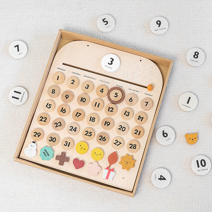 Eco-Friendly Perpetual Wooden Calendar - Sustainable Home Décor