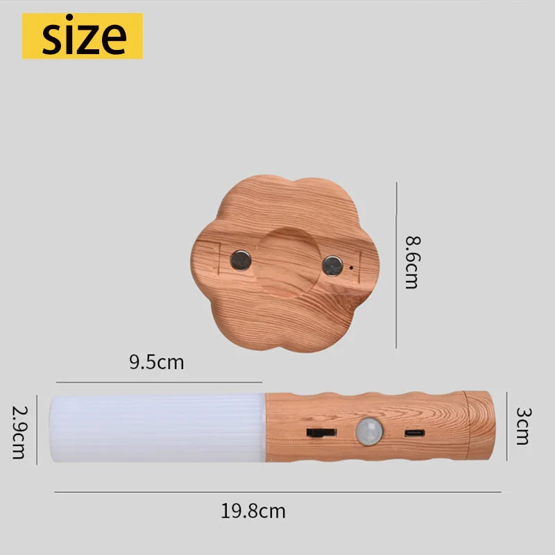 Eco-Friendly Multifunctional Flashlight and Lamp - Natural Wood Design