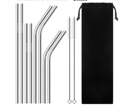 Eco-Friendly Reusable Metal Straws - Assorted Colors, Stainless Steel