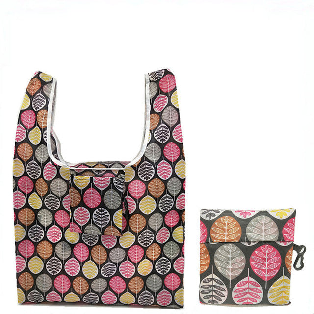 Eco-Friendly Reusable Shopping Bag - Multicolored Floral Pattern