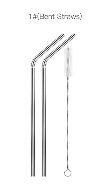 Iridescent Rainbow Stainless Steel Reusable Straws - Eco-Friendly Drinking Solution